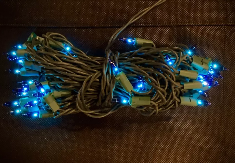 A Christmas Blue Incandescent 50 Light Set^ String Lights