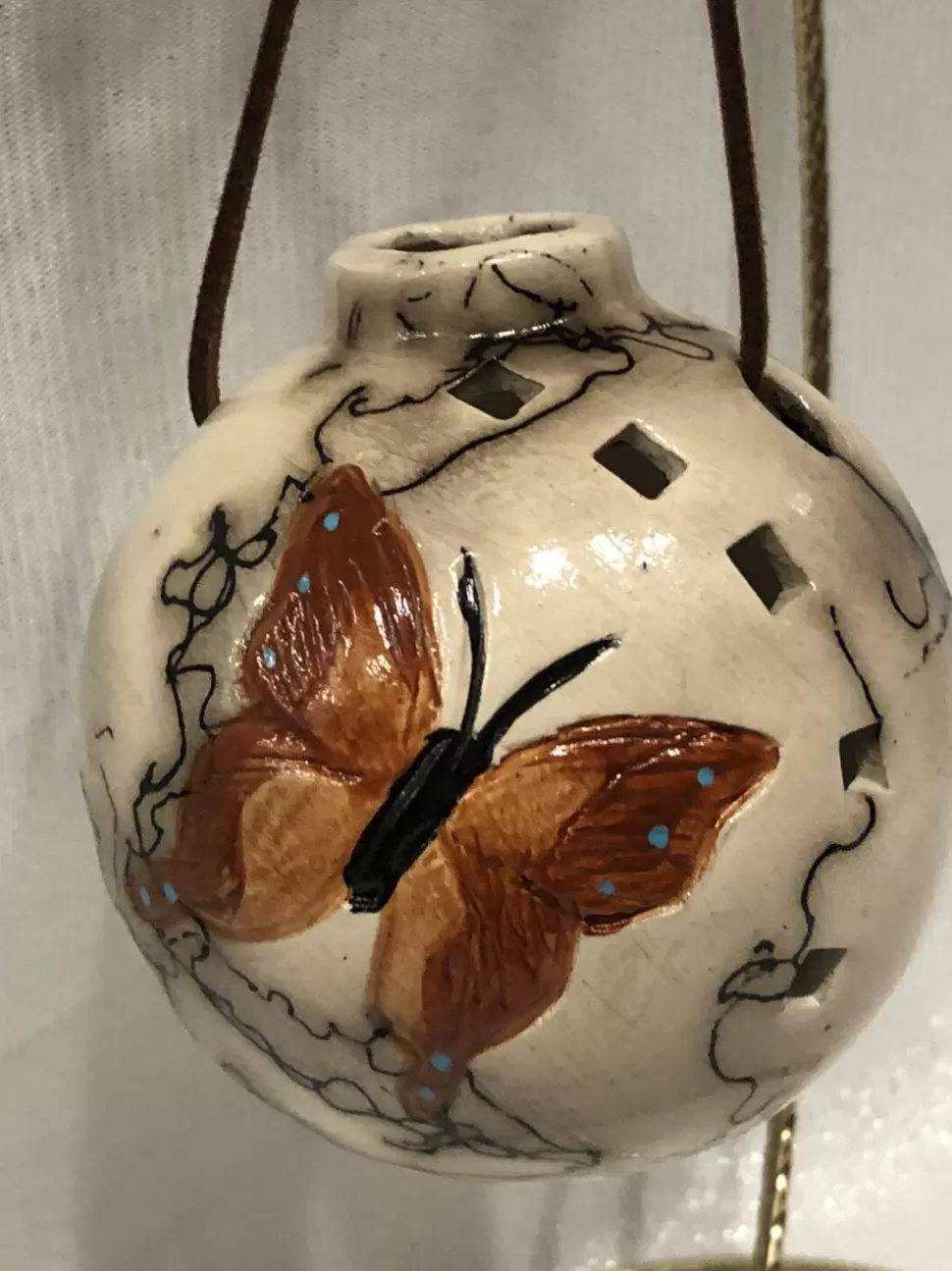 Gina Arrighetti Butterfly On Horse Hair Round Ornament^ Ornaments