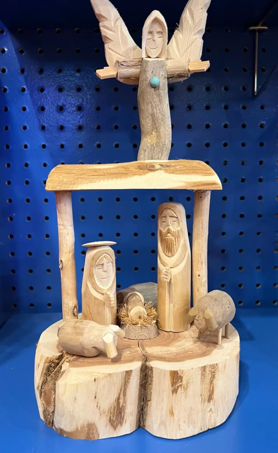 Larry Jacquez Carved Driftwood Nativity^ Nativities