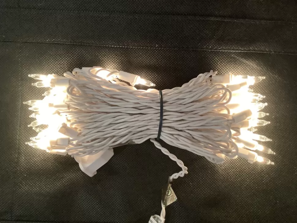 A Christmas Clear White Incandescent 50 Light Set White Wire^ String Lights