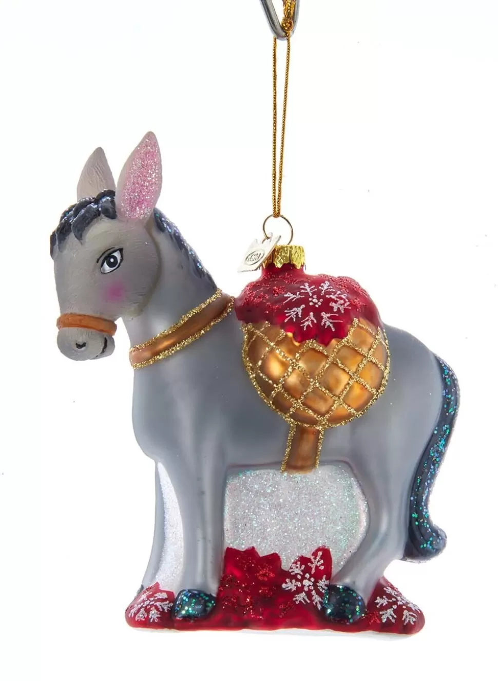 Kurt Adler Donkey With Poinsettia^ Ornaments