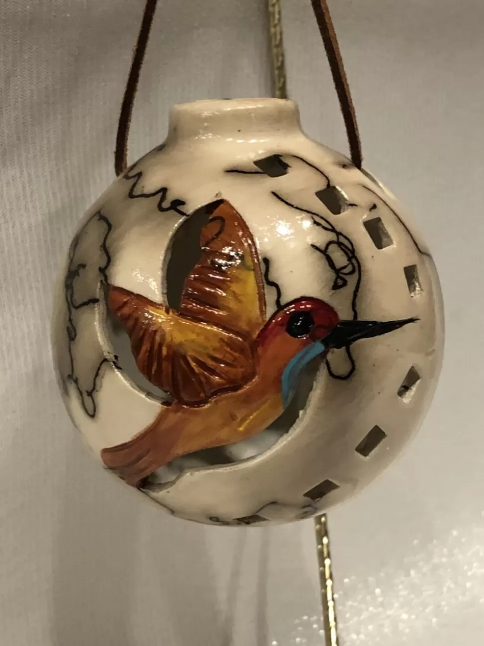 Gina Arrighetti Hummingbird On Horse Hair Round Ornament^ Ornaments