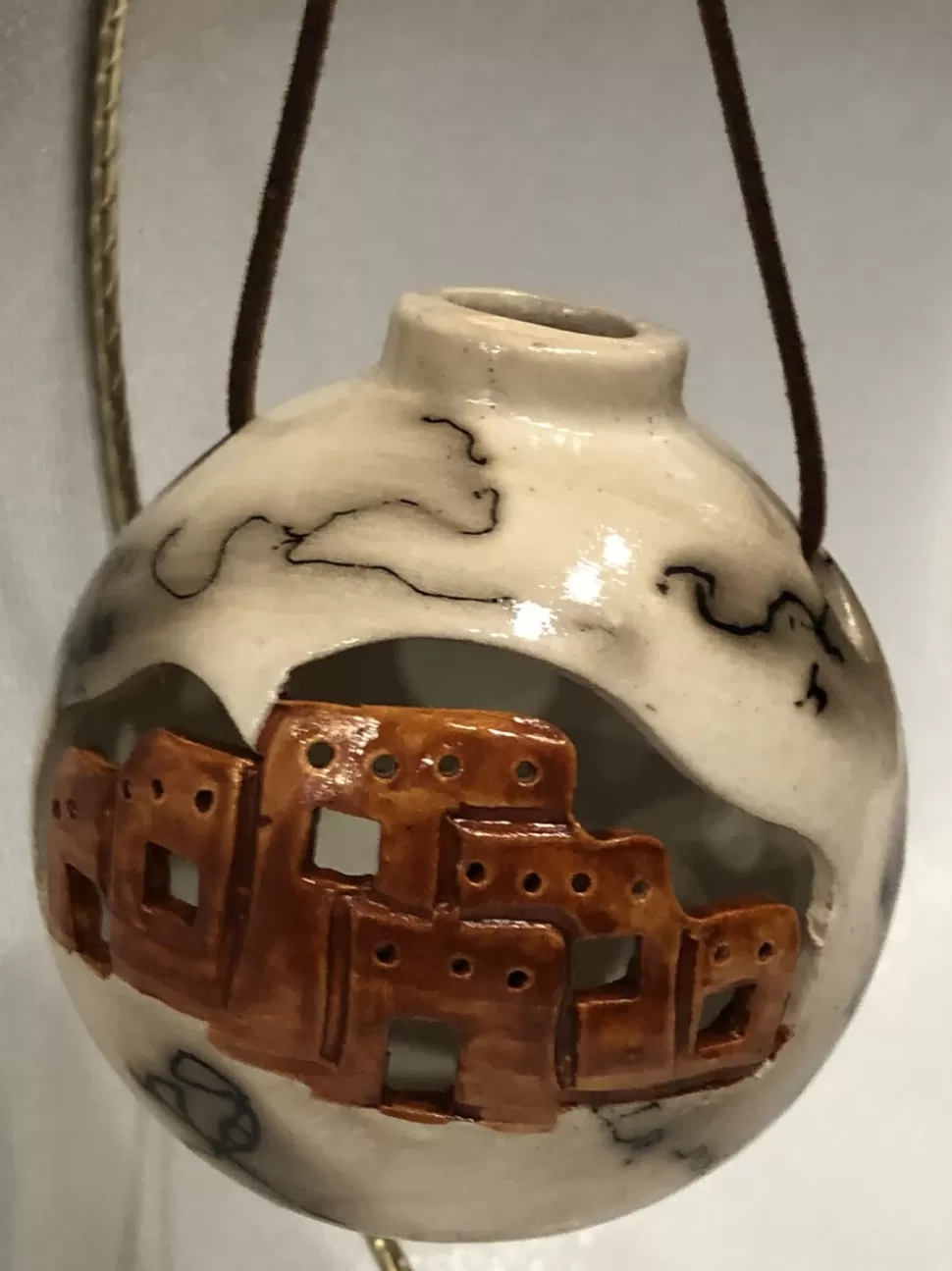 Gina Arrighetti Pueblo On Horse Hair Round Ornament^ Ornaments