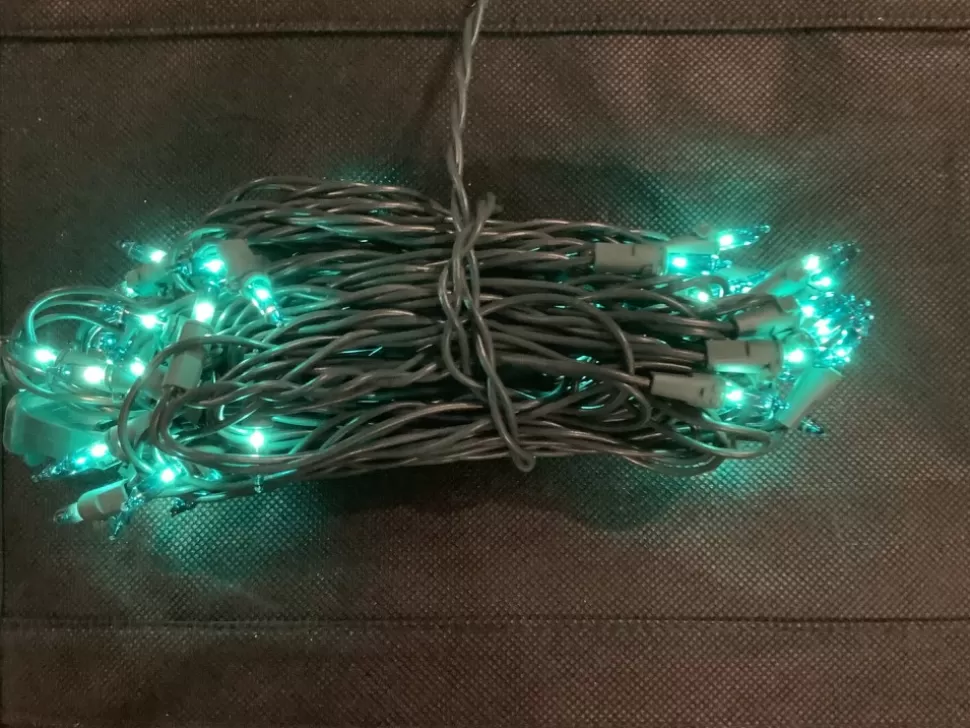 A Christmas Teal Incandescent 50 Light Set^ String Lights