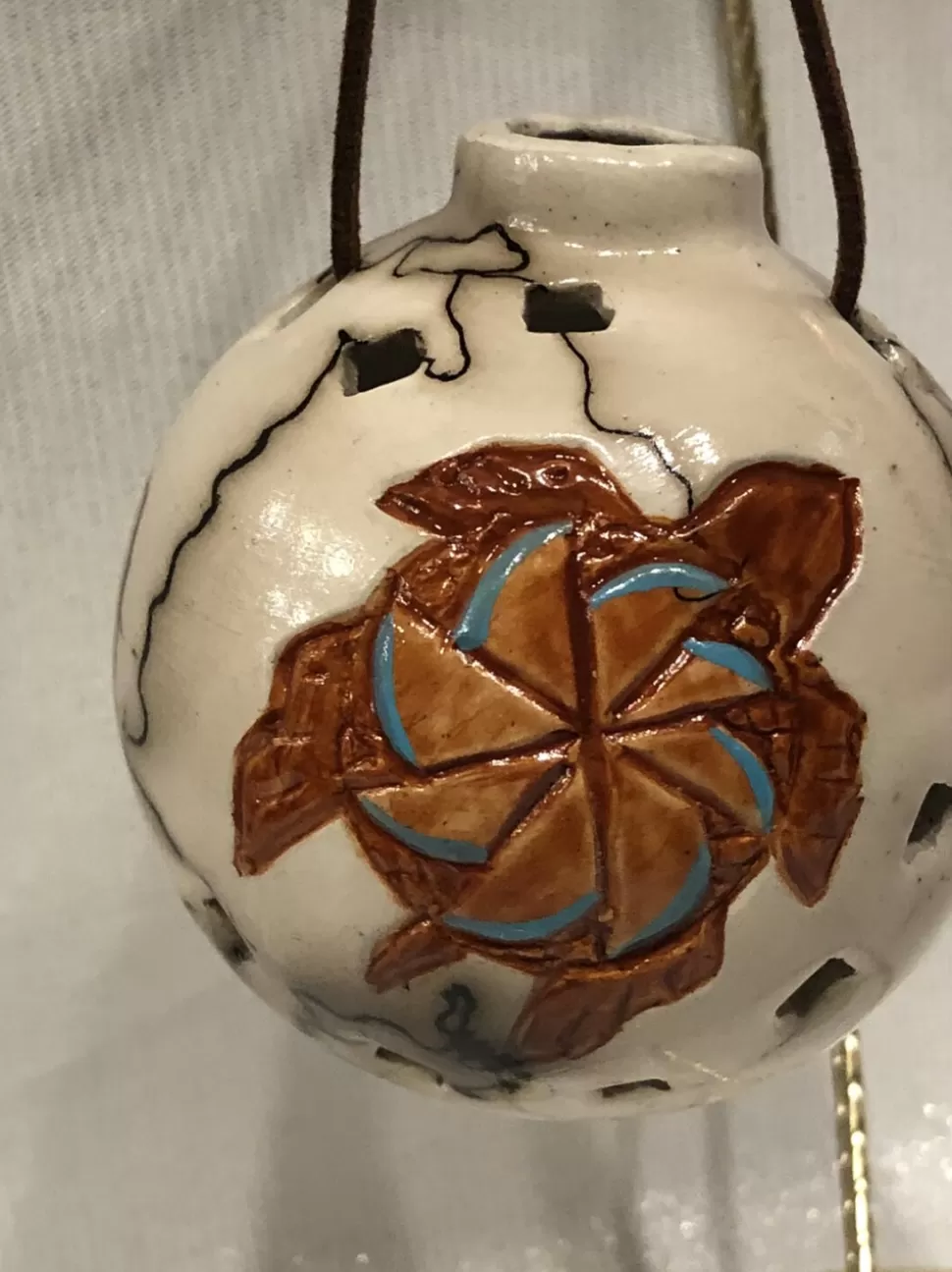 Gina Arrighetti Turtle On Horse Hair Round Ornament^ Ornaments